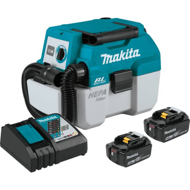 18V LXT Lithium-Ion 2 Gallon HEPA Filter Portable Wet/Dry Dust Extractor/Vacuum Kit (5.0Ah)