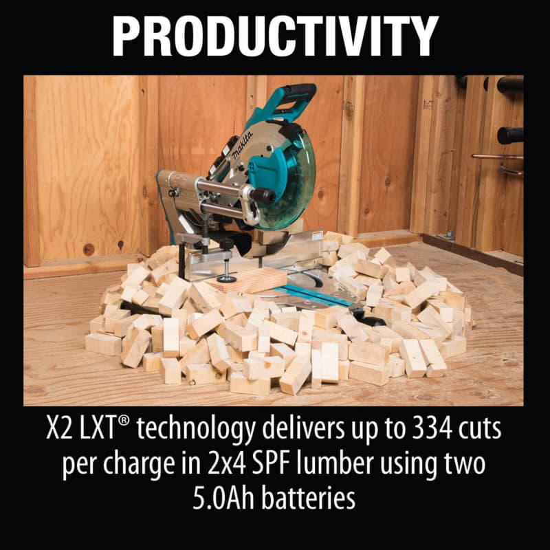 36V LXT Brushless 10" Dual-Bevel Sliding Compound Miter Saw with Laser Kit (5.0 Ah)