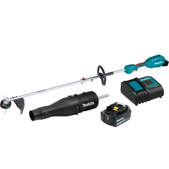 18V LXT Brushless Cordless Couple Shaft Power Head Kit with 13" String Trimmer/Blower Attachments (4.0Ah)