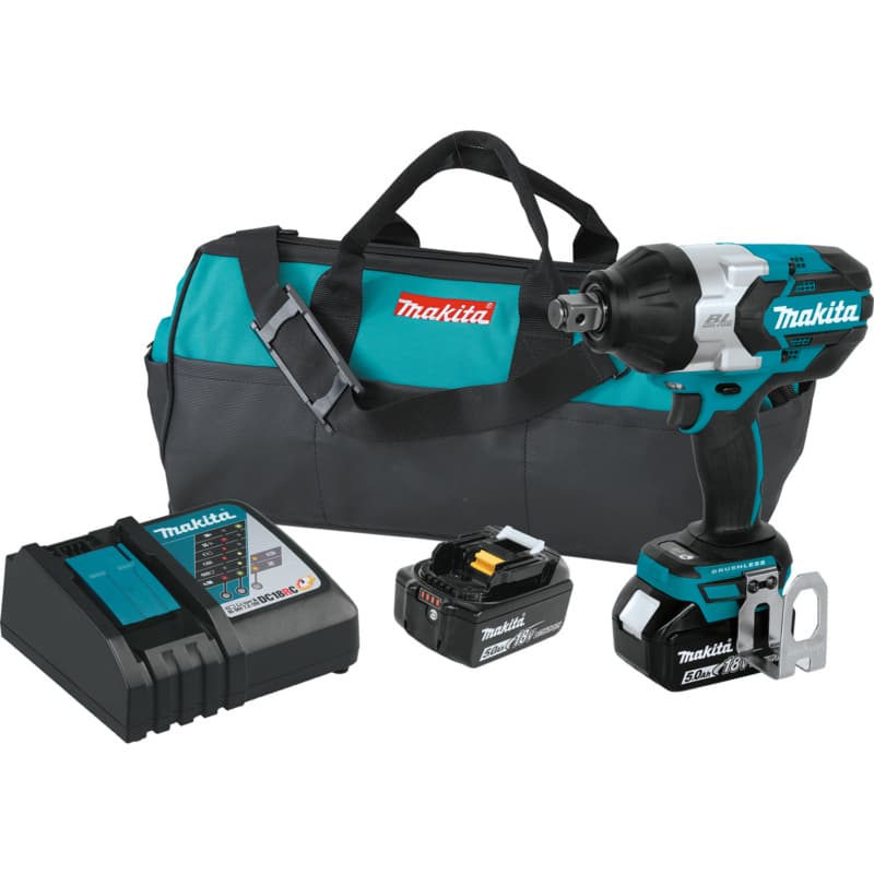 18 V LXT Lithium-Ion Brushless Cordless High-Torque 3/4" Square Drive Impact Wrench Kit with Friction Ring Anvil (5.0Ah)
