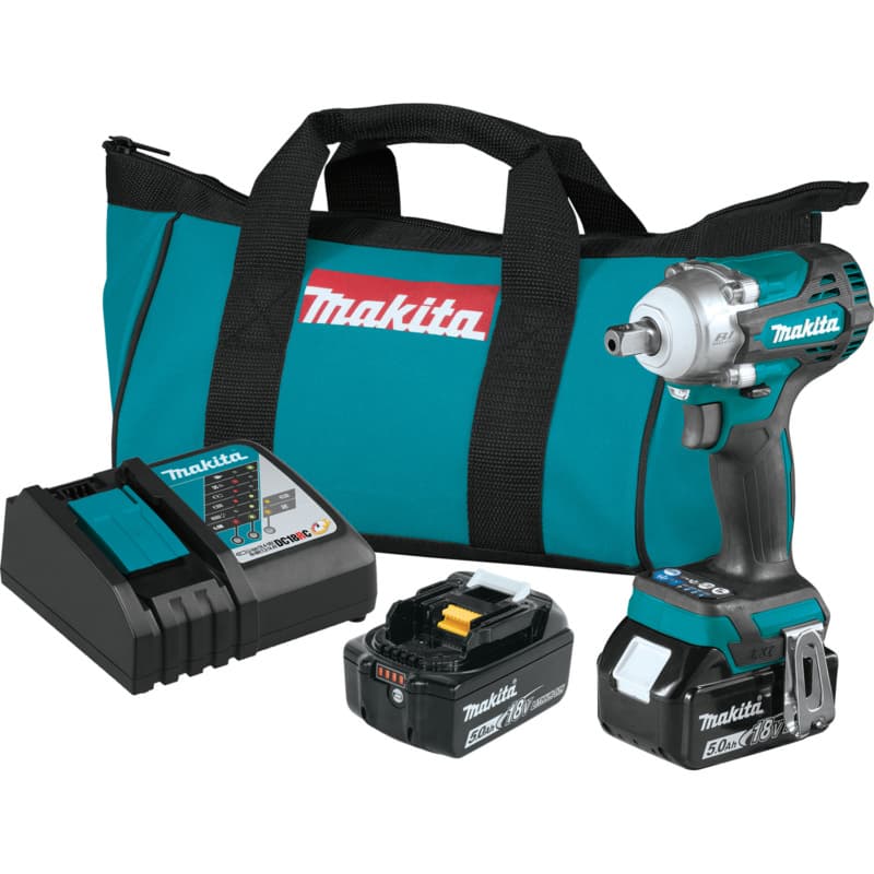 18V LXT Lithium-Ion Brushless Cordless 4-Speed 1/2" Square Drive Impact Wrench Kit with Detent Anvil (5.0 Ah)