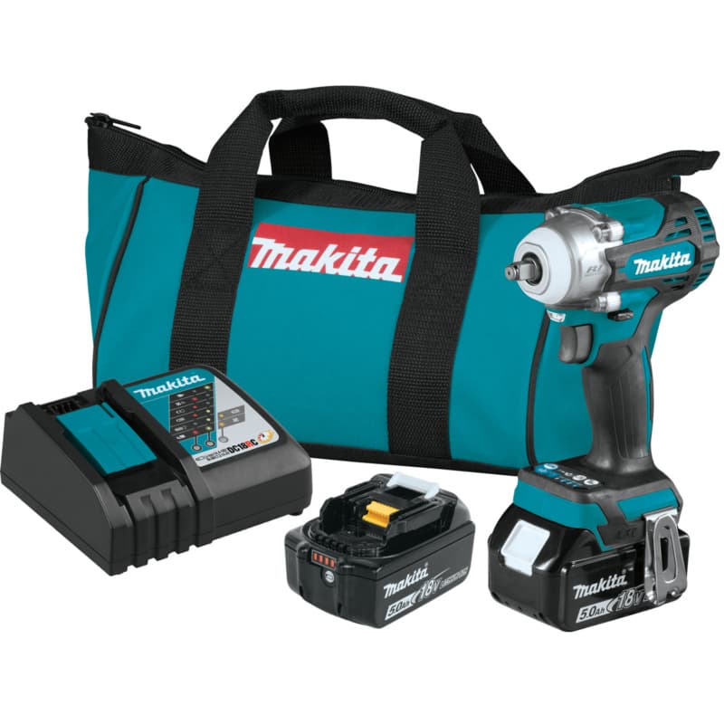 18V LXT Lithium-Ion Brushless Cordless 4-Speed 3/8" Square Drive Impact Wrench with Friction Ring Anvil (5.0 Ah)