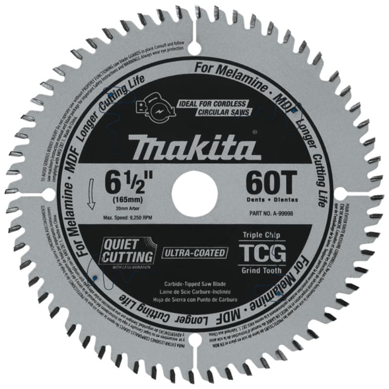 6-1/2" x 60 Tooth Plunge Saw Blade