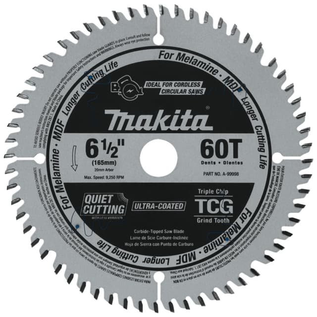 Makita Carbide-Tipped Cordless Plunge Saw Blade for MDF/Laminate