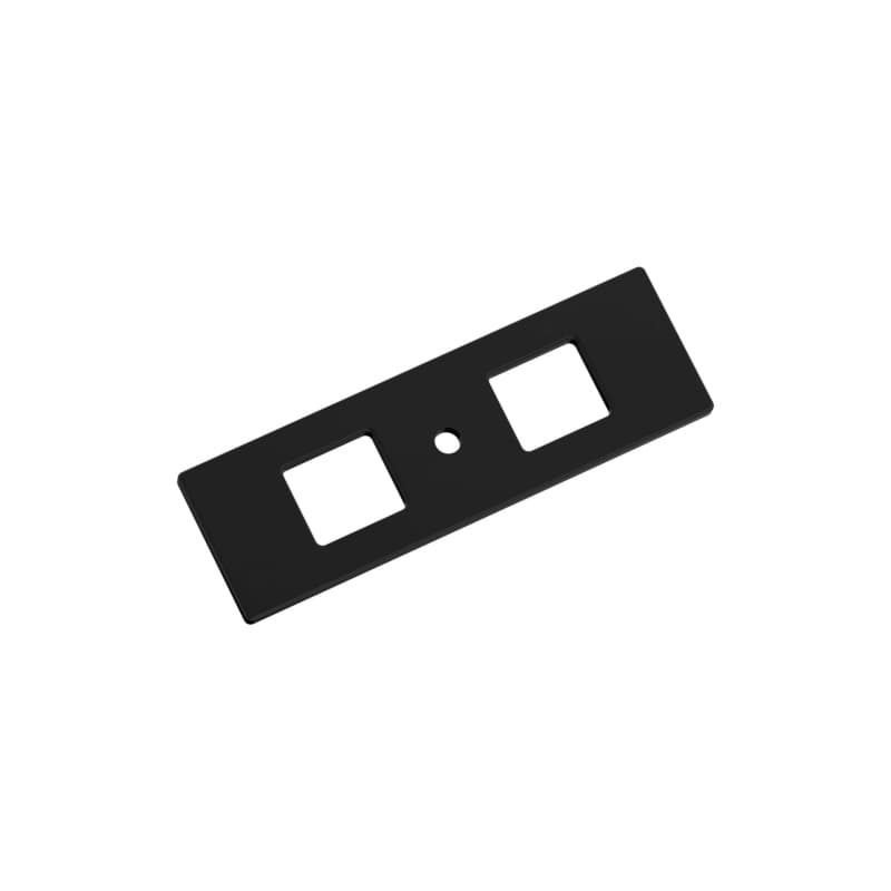 94mm Medora Rectangle Cabinet Knob Backplate, Matte Black