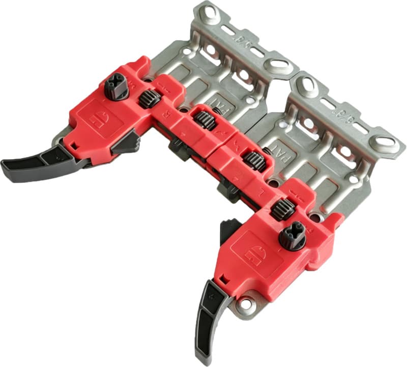 Optima 3D 6-Way Adjustable Flanged Front Locking Device Set for 16mm, Metal/Plastic