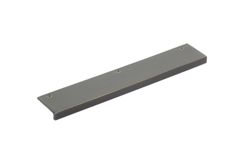10-1/2" Rustic Modern Cabinet Edge Pull, Medium Bronze