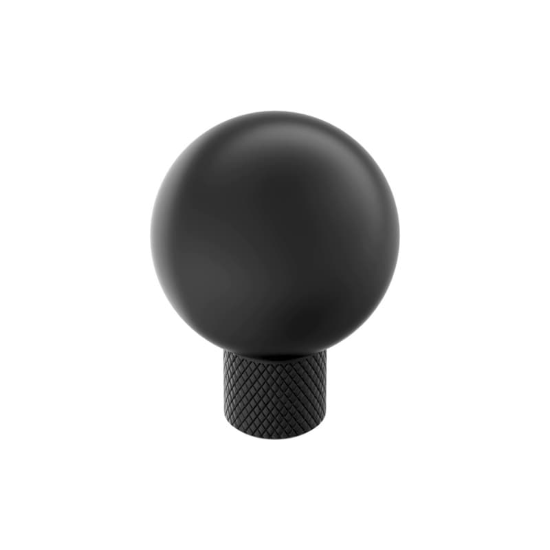 1-1/8" Collet Cabinet Knob, Matte Black