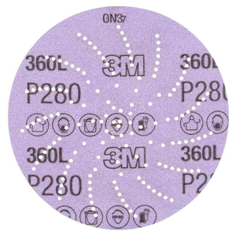 5" Xtract Hook/Loop 280 Grit 360L Multi Holes Abrasive Disc, Aluminum Oxide on Film