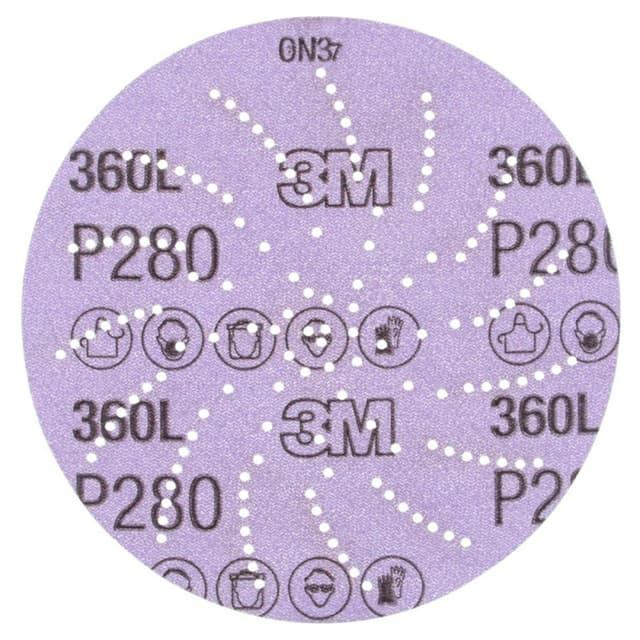 5" Xtract Hook/Loop 280 Grit 360L Multi Holes Abrasive Disc, Aluminum Oxide on Film