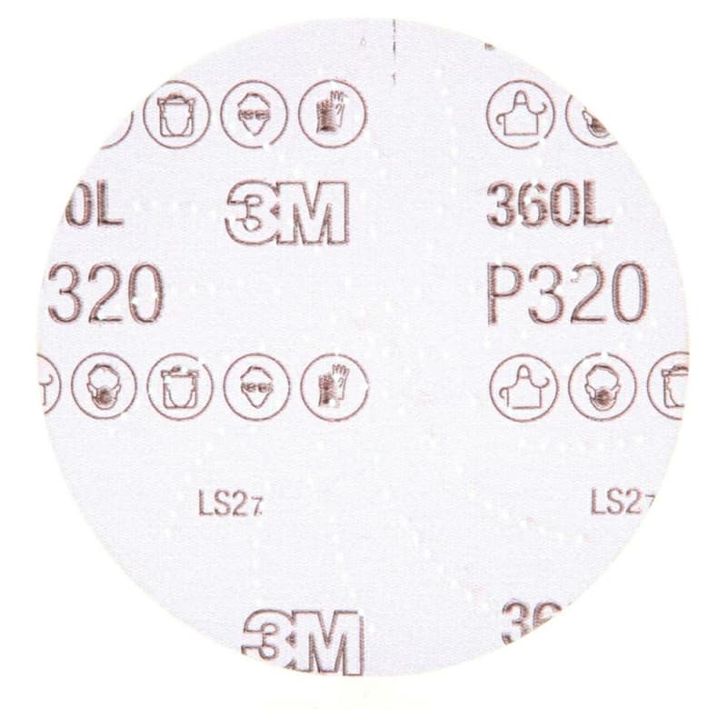 5" Xtract Hook/Loop 320 Grit 360L Multi Holes Abrasive Disc, Aluminum Oxide on Film