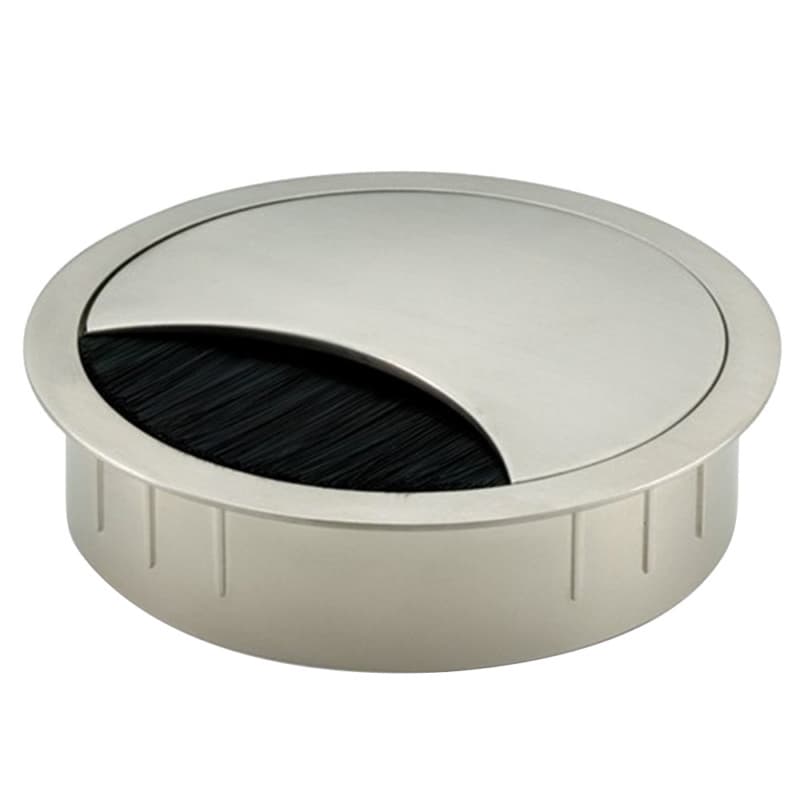 2-11/16" Small Brava Desk Grommet Set for 2-3/8" Hole, Satin Chrome