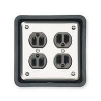 4-Plug Junction Box Grommet, Matte Black