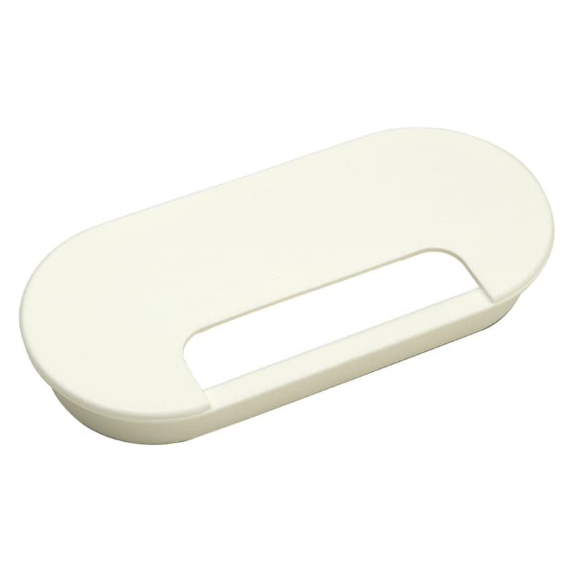 6-1/2" x 3" Oval Desk Grommet Set, White