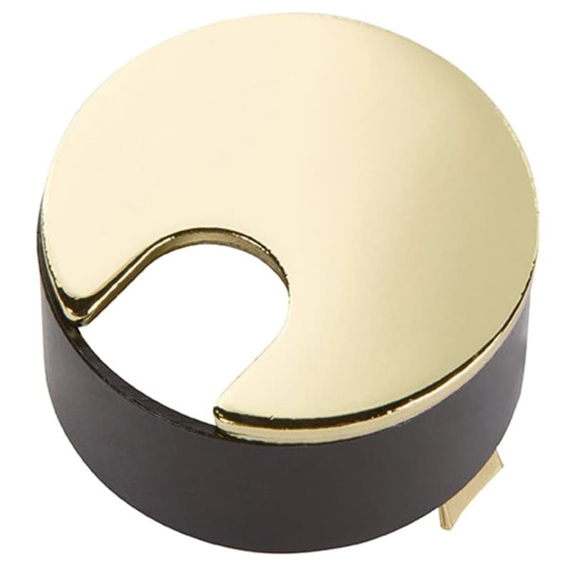 Flush Mount Desktop Grommet for 1-3/4" Hole, Polished Brass