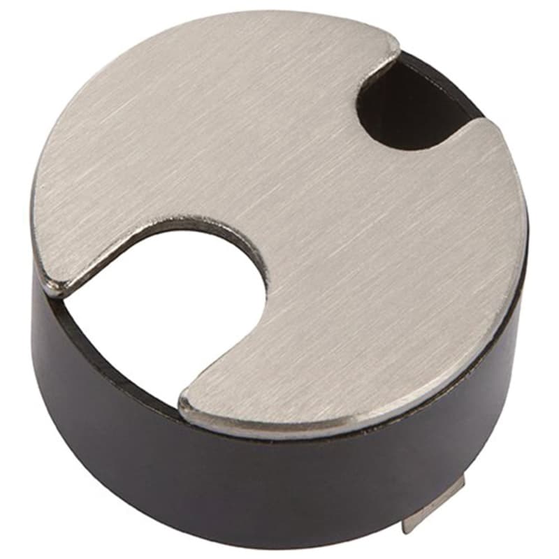 2-Slot Flush Mount Desktop Grommet for 1-3/4" Hole, Satin Nickel