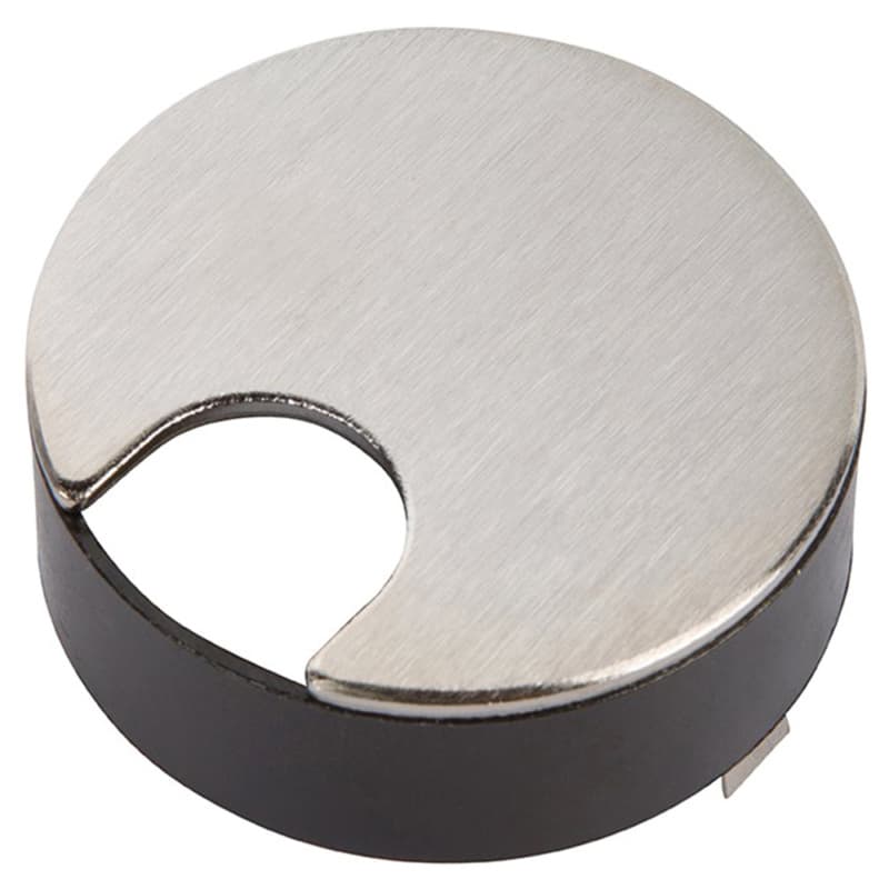 Flush Mount Desktop Grommet for 2-1/2" Hole, Satin Chrome