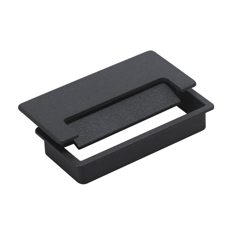 4" x 2" Rectangular Desk Grommet Set, Matte Black