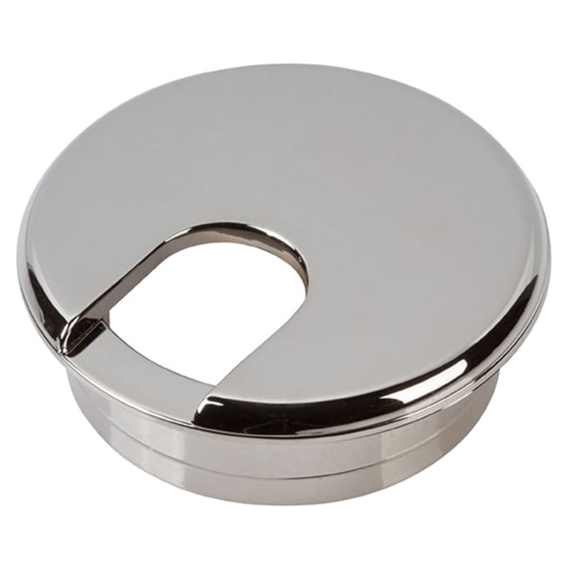 2-3/8" Grommet Set for 2" Hole, Polished Chrome