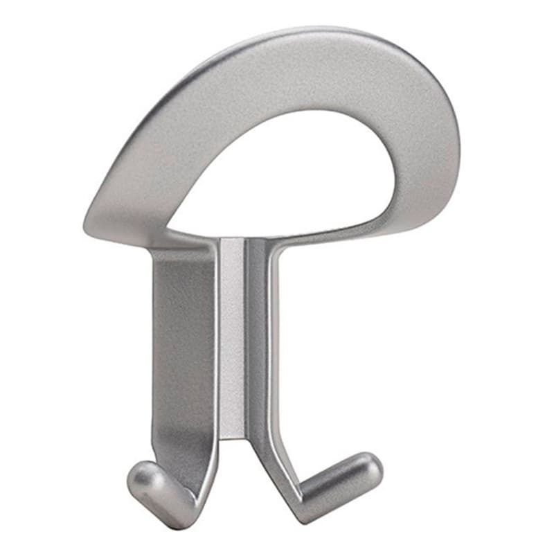 CH1 Hook and Loop Coat Hook, Metallic Silver