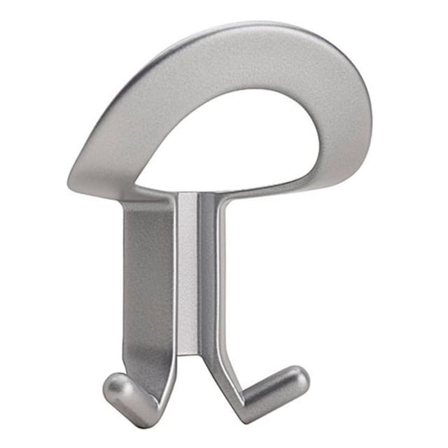 CH1 Hook and Loop Coat Hook, Metallic Silver