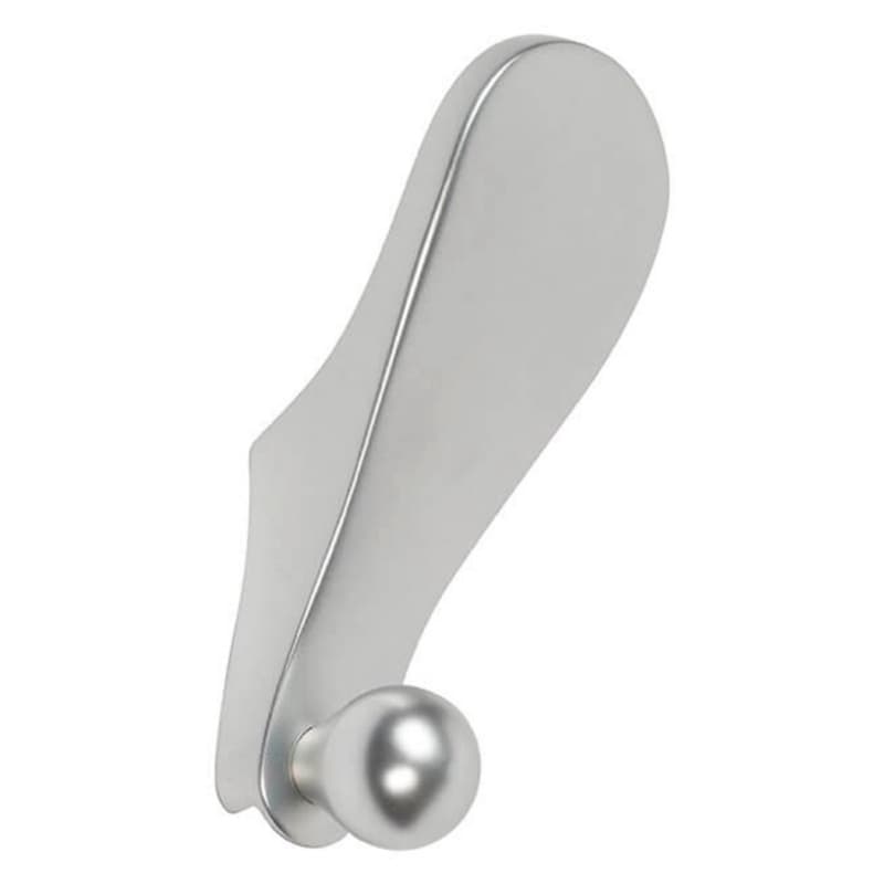 CH17 Ball and Tongue Coat Hook, Satin Aluminum