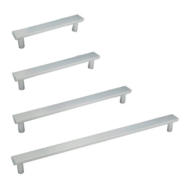 8-13/16" Flat Face Radiussed Bar Drawer Pull, Satin Aluminum