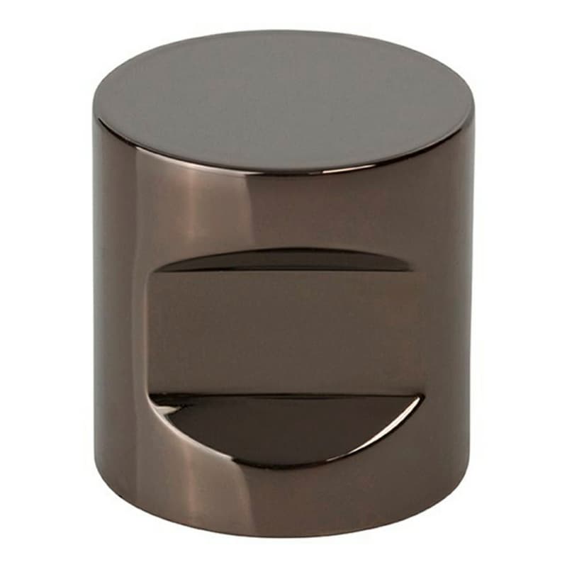 7/8" Notched Cylindrical Cabinet Knob, Black Chrome
