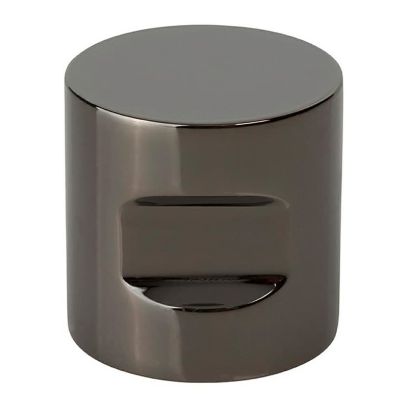 1-1/8" Notched Cylindrical Cabinet Knob, Black Chrome