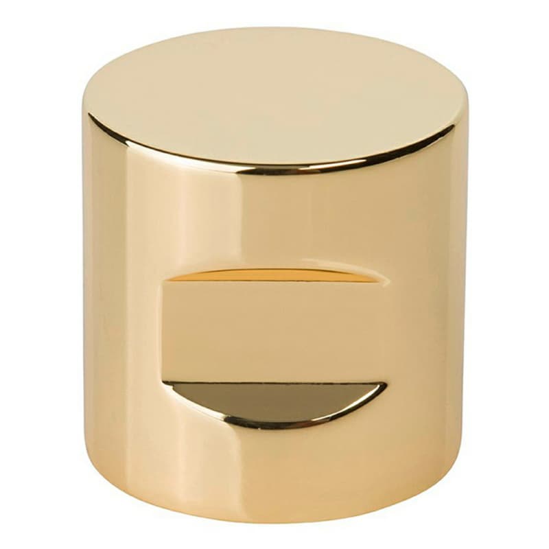 1-1/8" Notched Cylindrical Cabinet Knob, Polished Brass