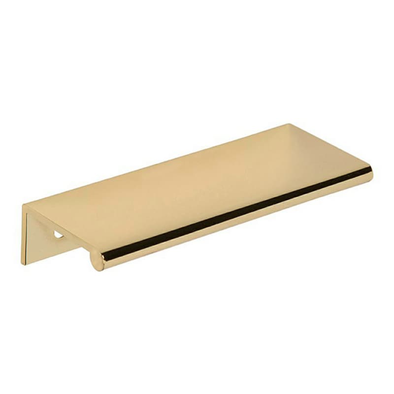 3" Edge Finger Pull, Polished Brass, 4" Length