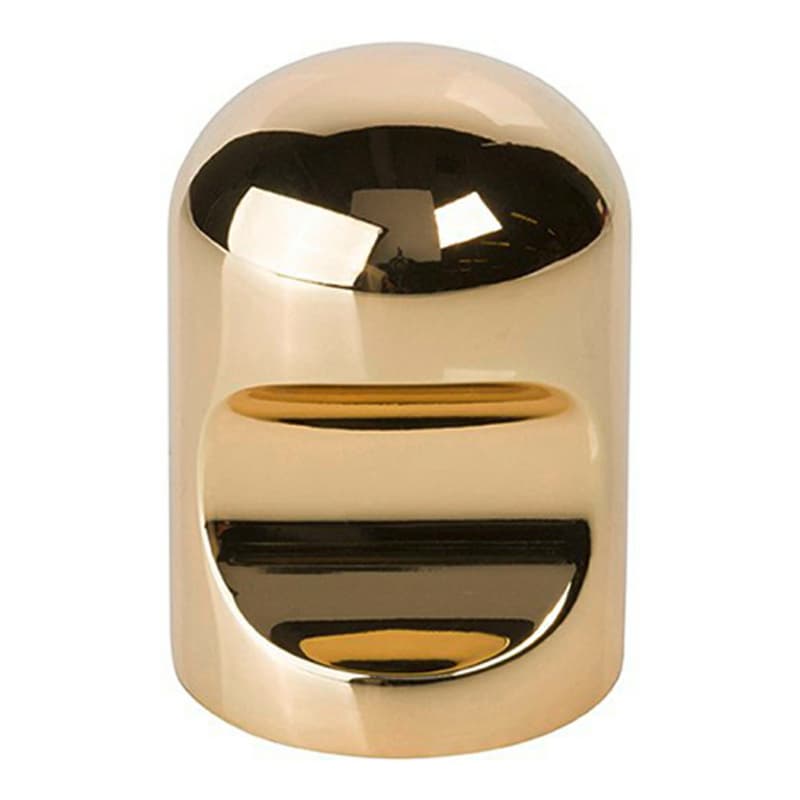 1-3/32" Notched Cylindrical Cabinet Knob, Polished Brass