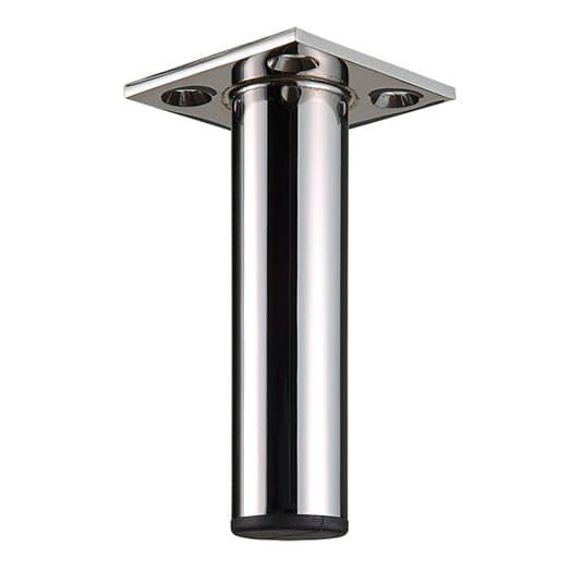 3" Wide x 5-5/8 High Furniture Leg with LV1 Leveler, Polished Aluminum