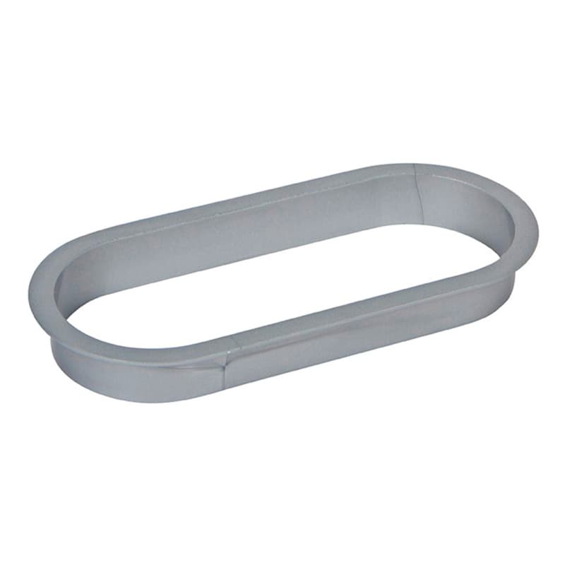 6-1/2" Large Oval Desk Grommet Liner, Metallic Silver