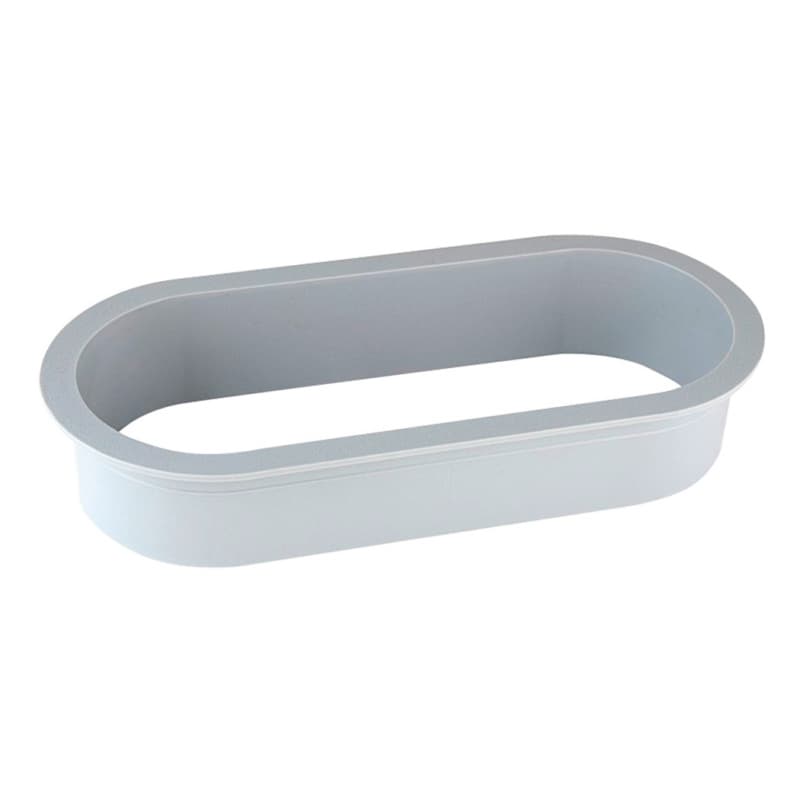 6-1/2" Extended Depth Large Oval Desk Grommet Liner, Light Gray