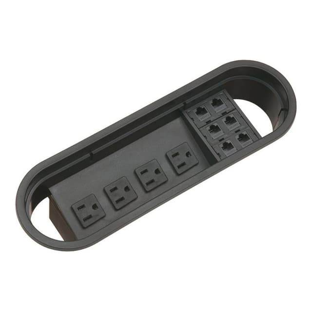 12-3/4" x 4-5/16" Oval Power/Data Grommet, Matte Black