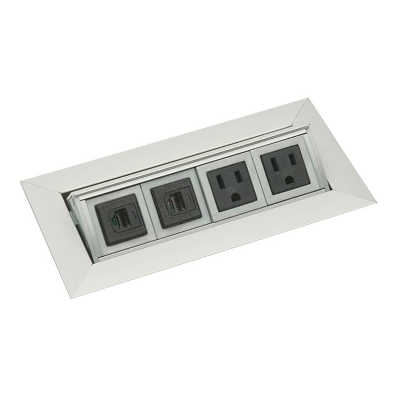 8-5/16" Medium Pop-Up Power Grommet, Satin Aluminum