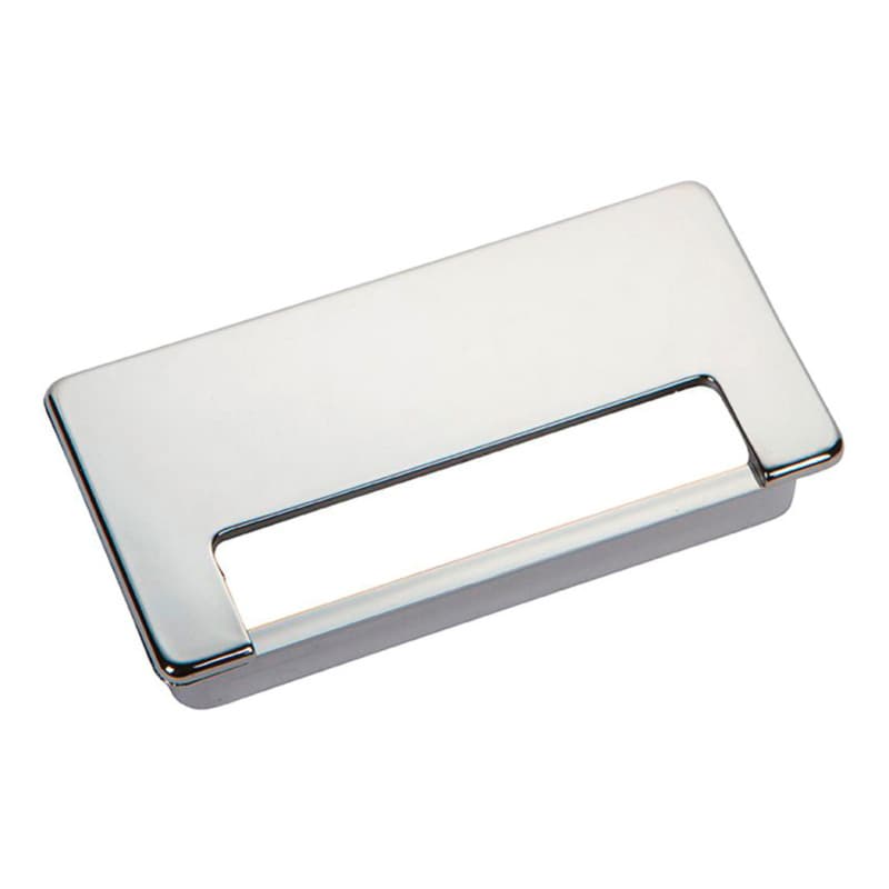 4" Rectangular Desk Grommet Set, Polished Chrome