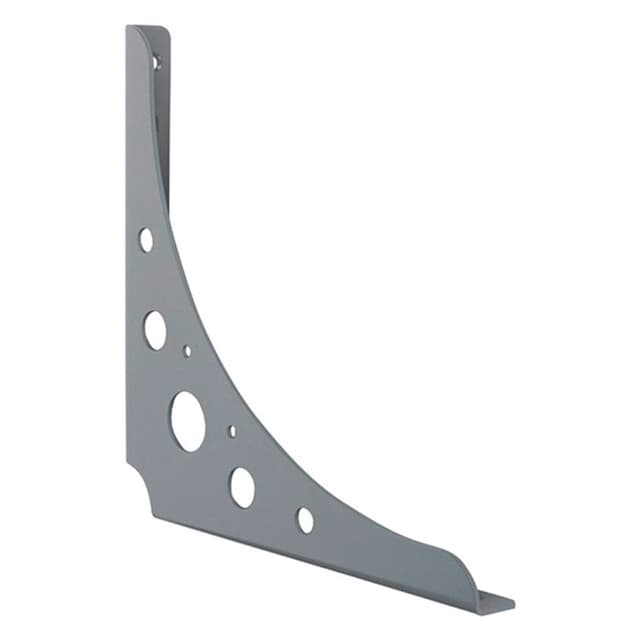 10" x 7-7/8" Perforated Shelf Bracket, Metallic Silver Finish