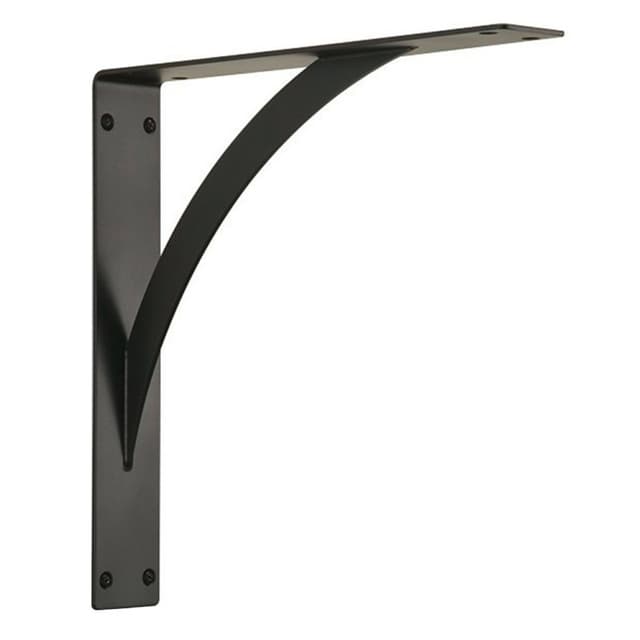 18-1/8" Steel Inter-Arc Work Desk Support Bracket, Matte Black Finish