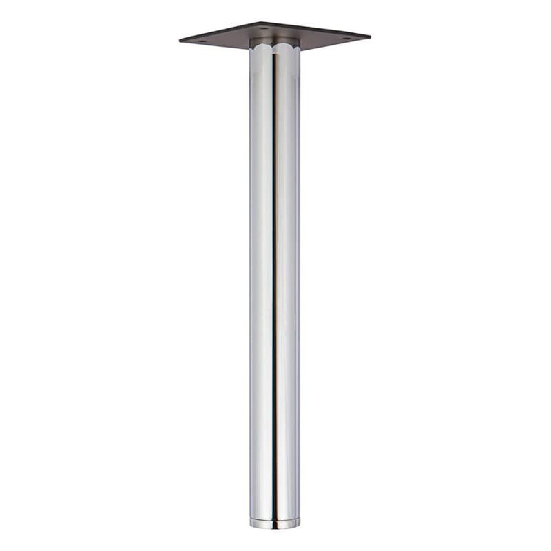 3" Diameter x 28-1/2" High Table Leg with Plate Leveler, Polished Chrome