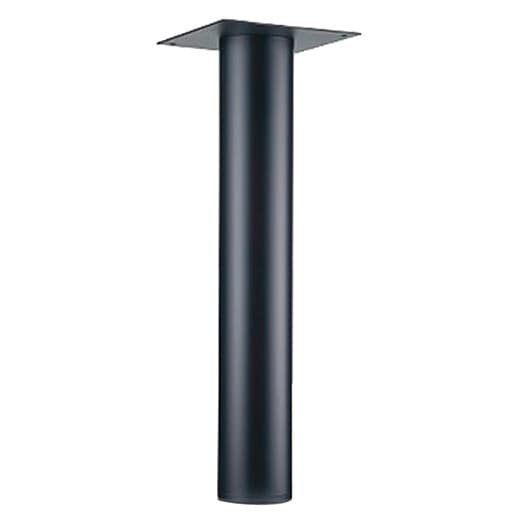 6" Diameter x 28-1/2" High Table Leg with Plate Leveler, Matte Black