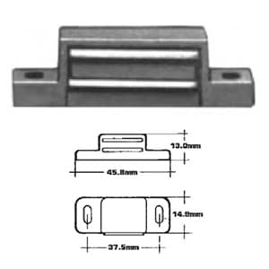 Magnetic Catch, White, 19/32" Width