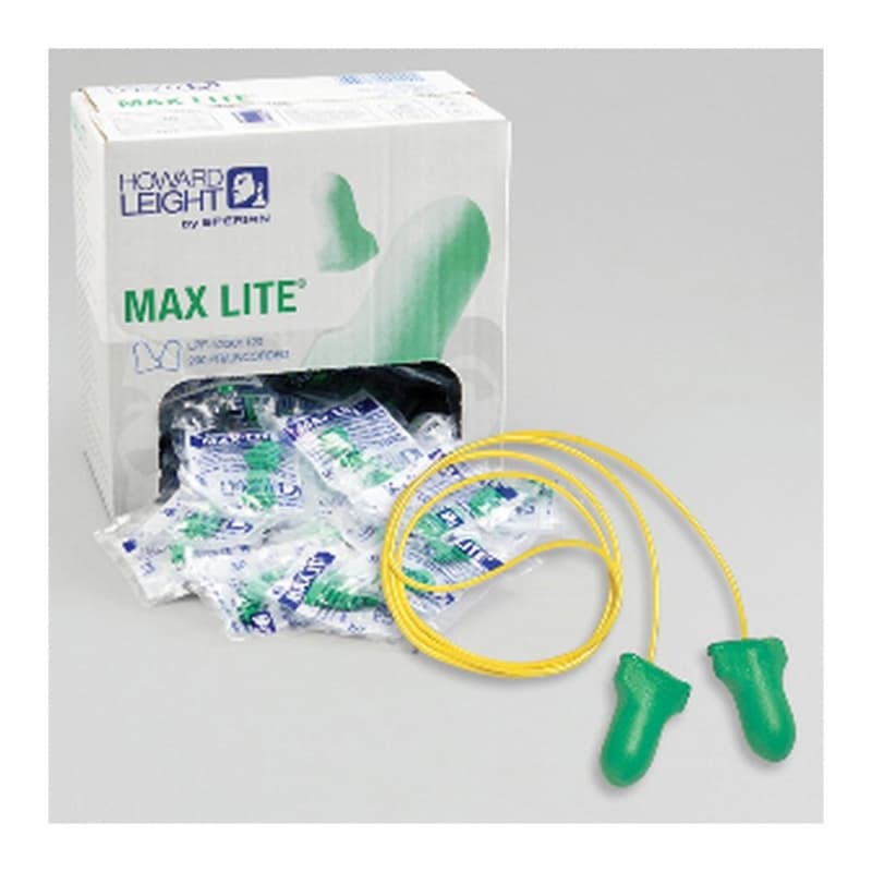 MAX Lite 30 dB Low Pressure Corded Ear Plug, 100 Pair/Box