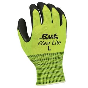 Extra Large Cotton Rubber Palm String Knit Gloves, Hi-Vis Lime