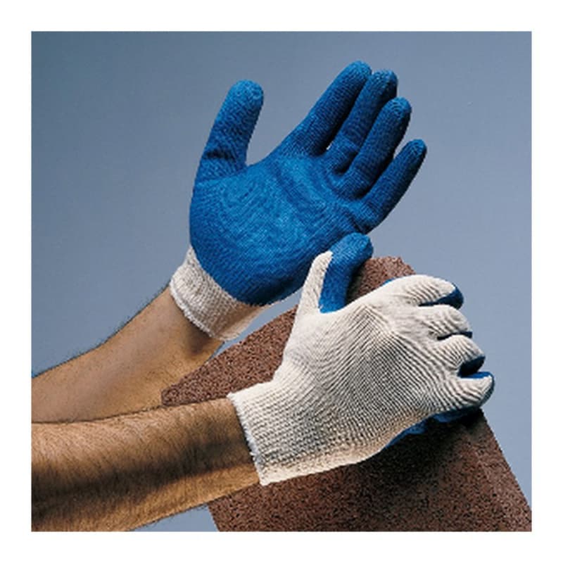 Large String Knit/Rubber String Knit Gloves, White/Blue
