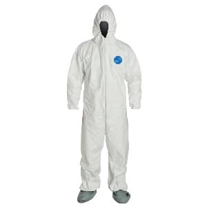 DuPont Tyvek Disposable Coverall Elastic with Hood/Boots/Wrist, Double Extra Large