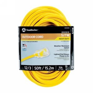 Southwire® 50' Pro-Power Outdoor Extension Power Cord with Power Indicator Light