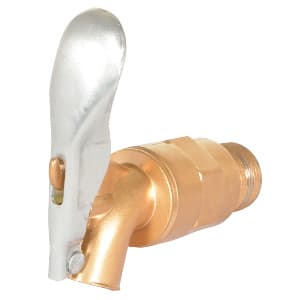 Lockable Drum Faucet with Fixed Nozzle, Brass Plated