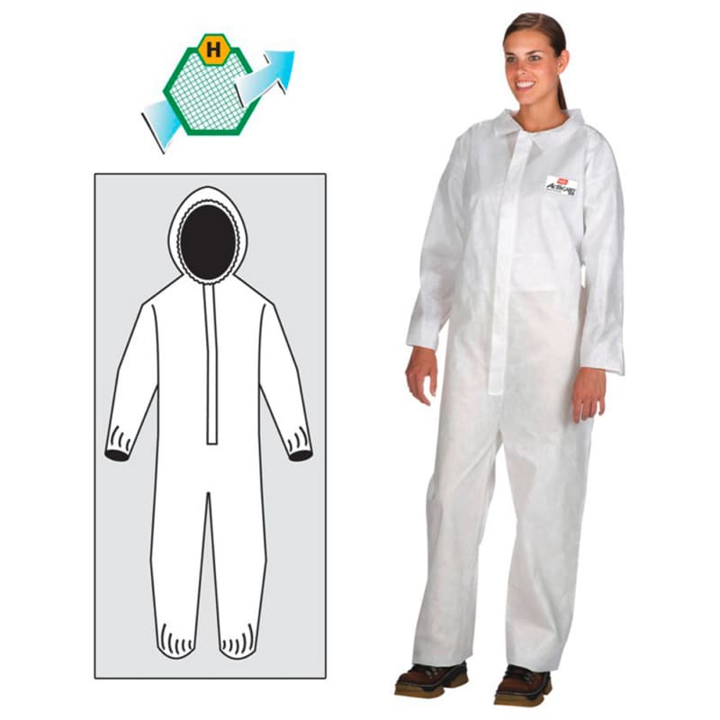 ActivGARD® Polypropylene Disposable Coverall Elastic with Wrist/Ankles/Collar/Hood, Large